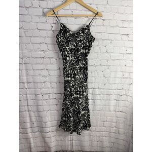 Angie Y2K Floral Spaghetti Strap Dress Size Medium Black White  K